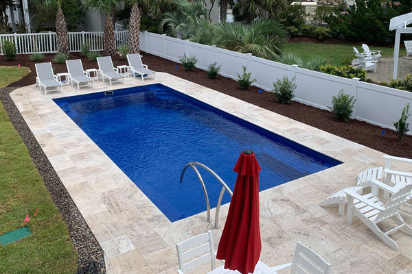 Custom fibreglass pool design Rockport TX residential home