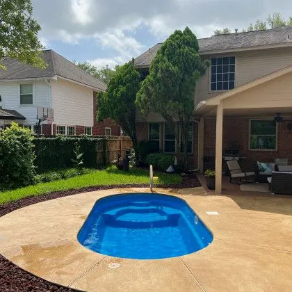 Smooth surface fiberglass pool Copano Pools and Spas