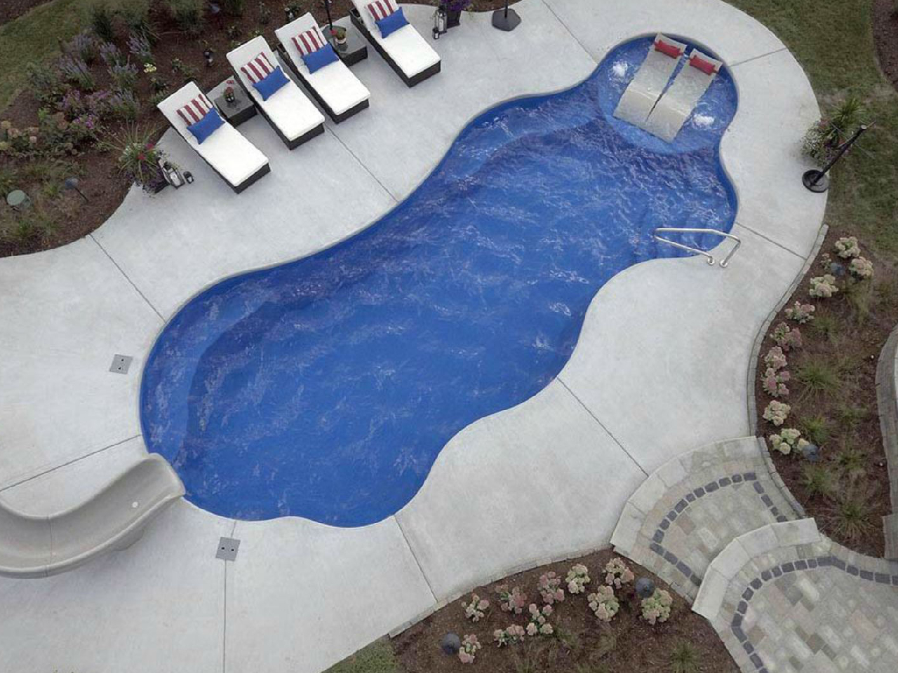 Copano Pools and Spas completed fiberglass pool